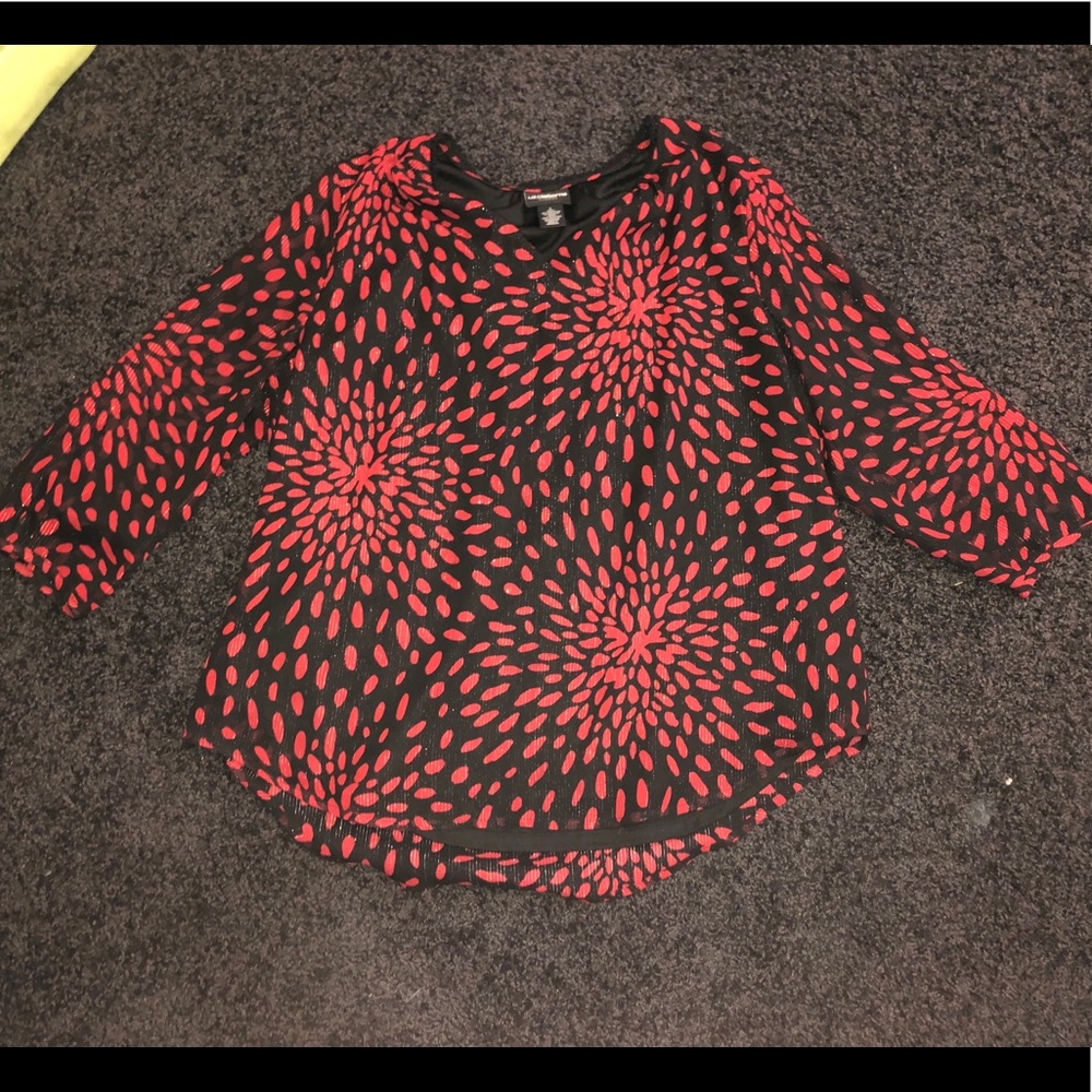 red and black Liz Claiborne top